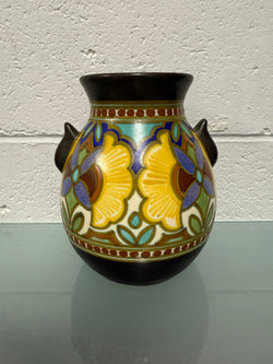 Hand Painted Gouda Vase Signed "Madeleine" | Antique & Vintage | Moonee Ponds Antiques | Australia Wide Delivery