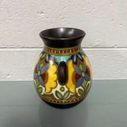 Hand Painted Gouda Vase Signed "Madeleine"