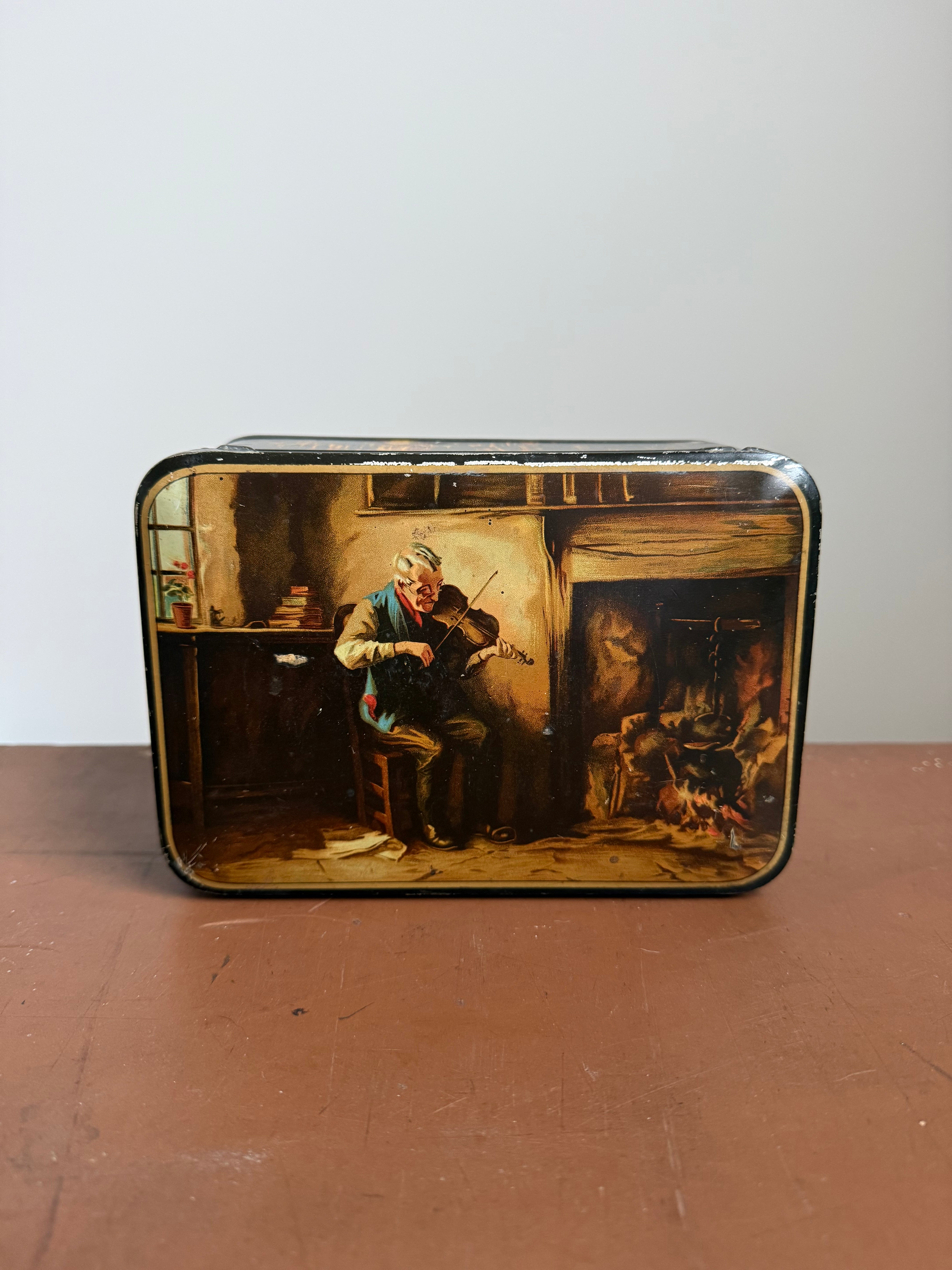 Vintage Tin "Man Playing A Violin"