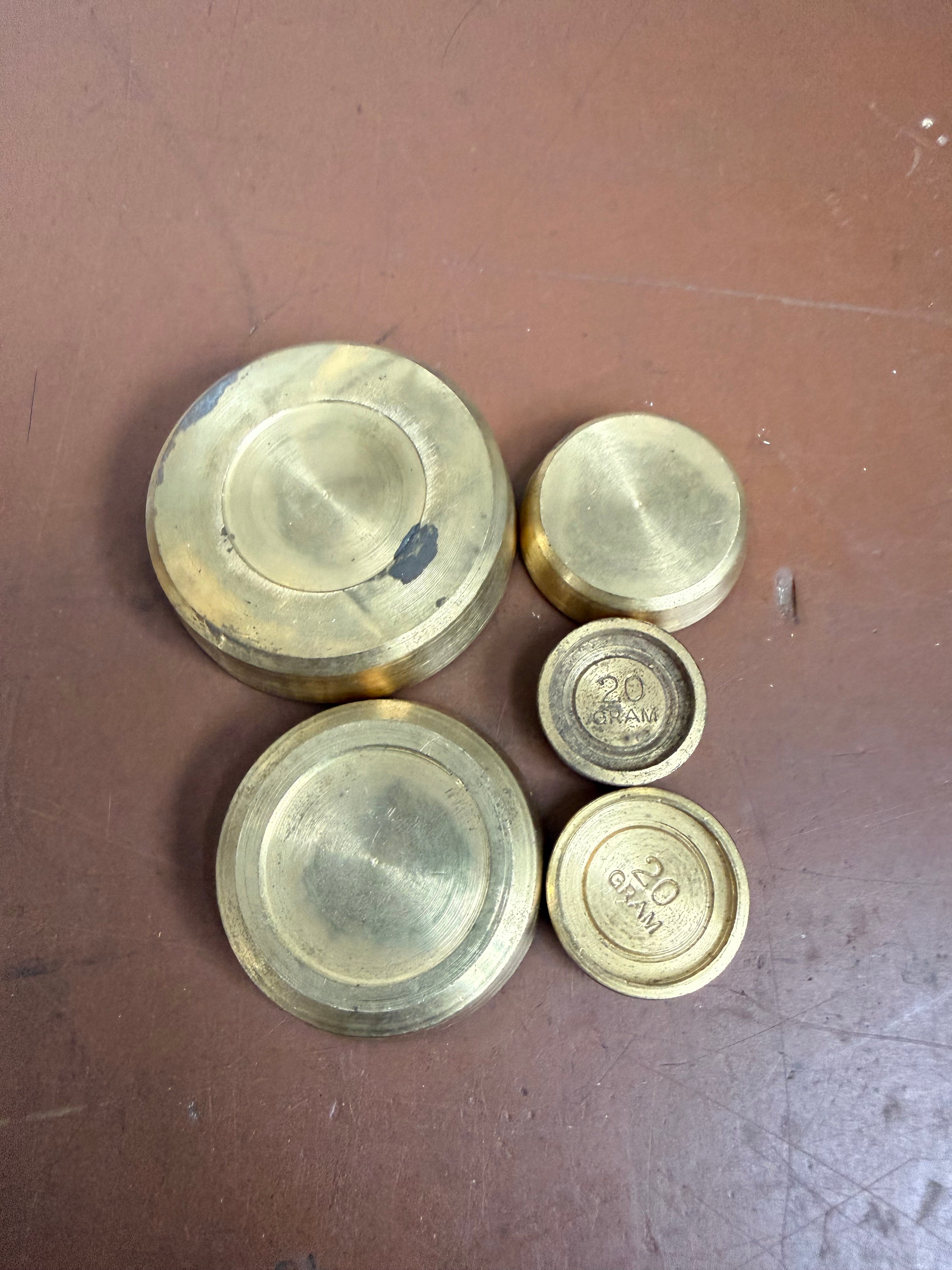 Vintage Set of Five Brass Weights