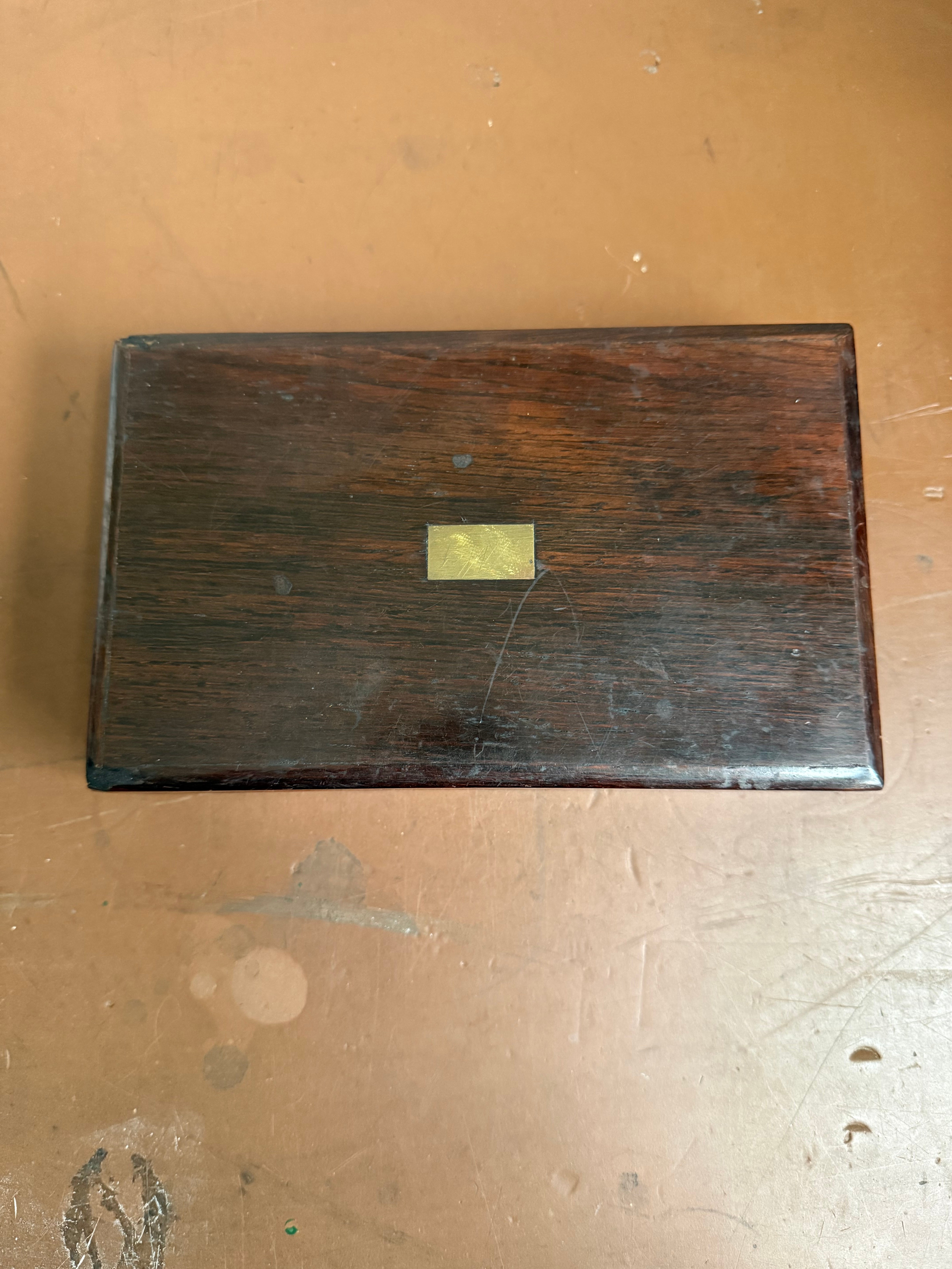 Antique Compass Set In Original Rosewood Box