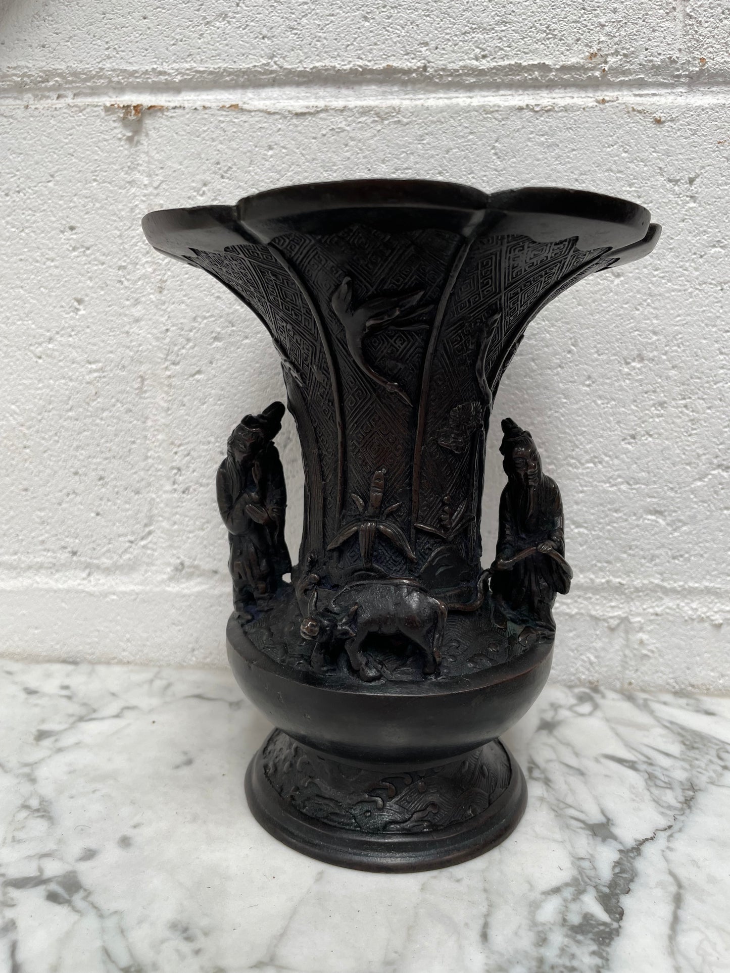 Antique Bronze Gu Form Vase