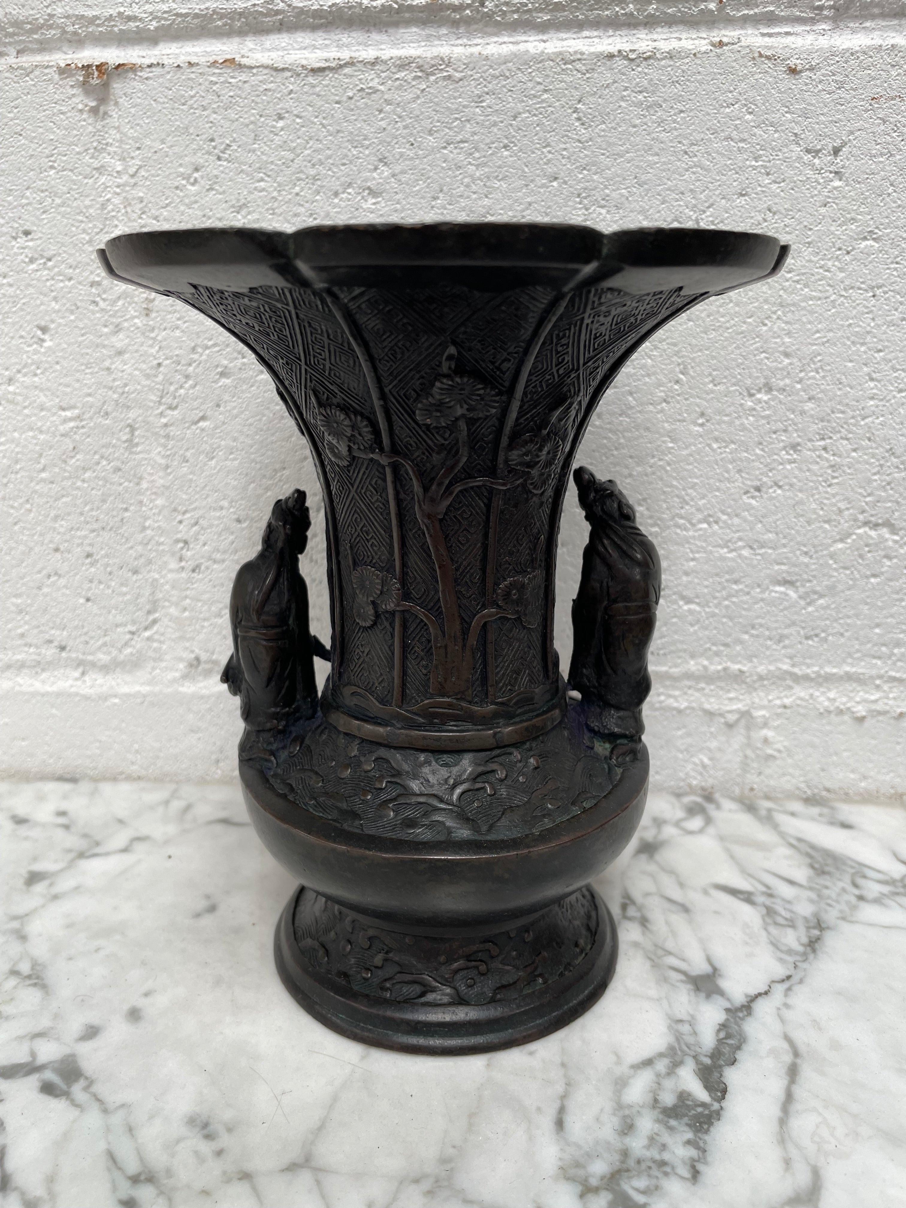 Antique Bronze Gu Form Vase