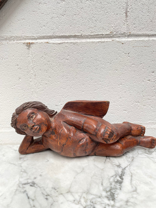 Vintage Hand Painted and Carved Angel