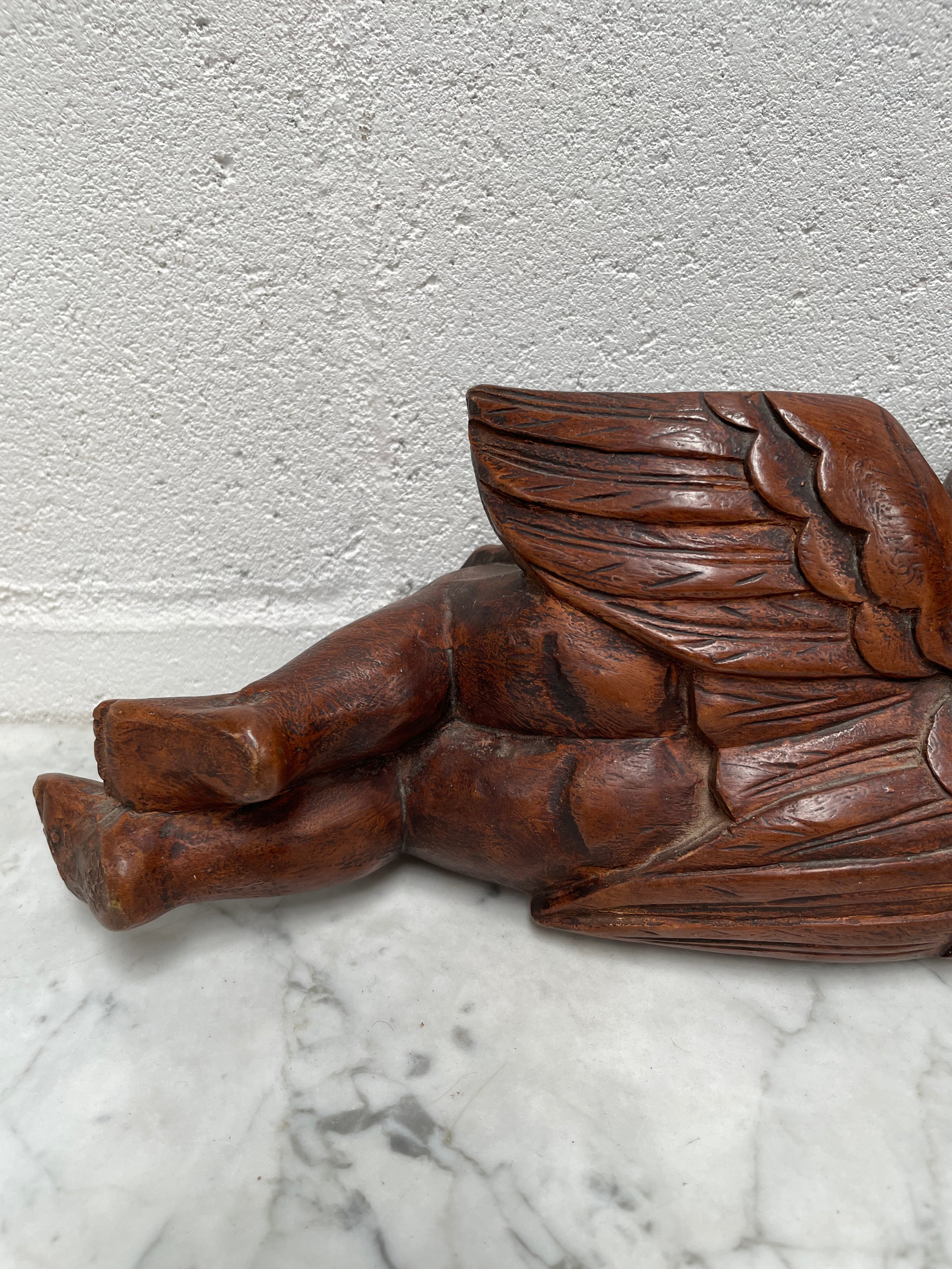 Vintage Hand Painted and Carved Angel | Antique & Vintage | Moonee Ponds Antiques | Australia Wide Delivery