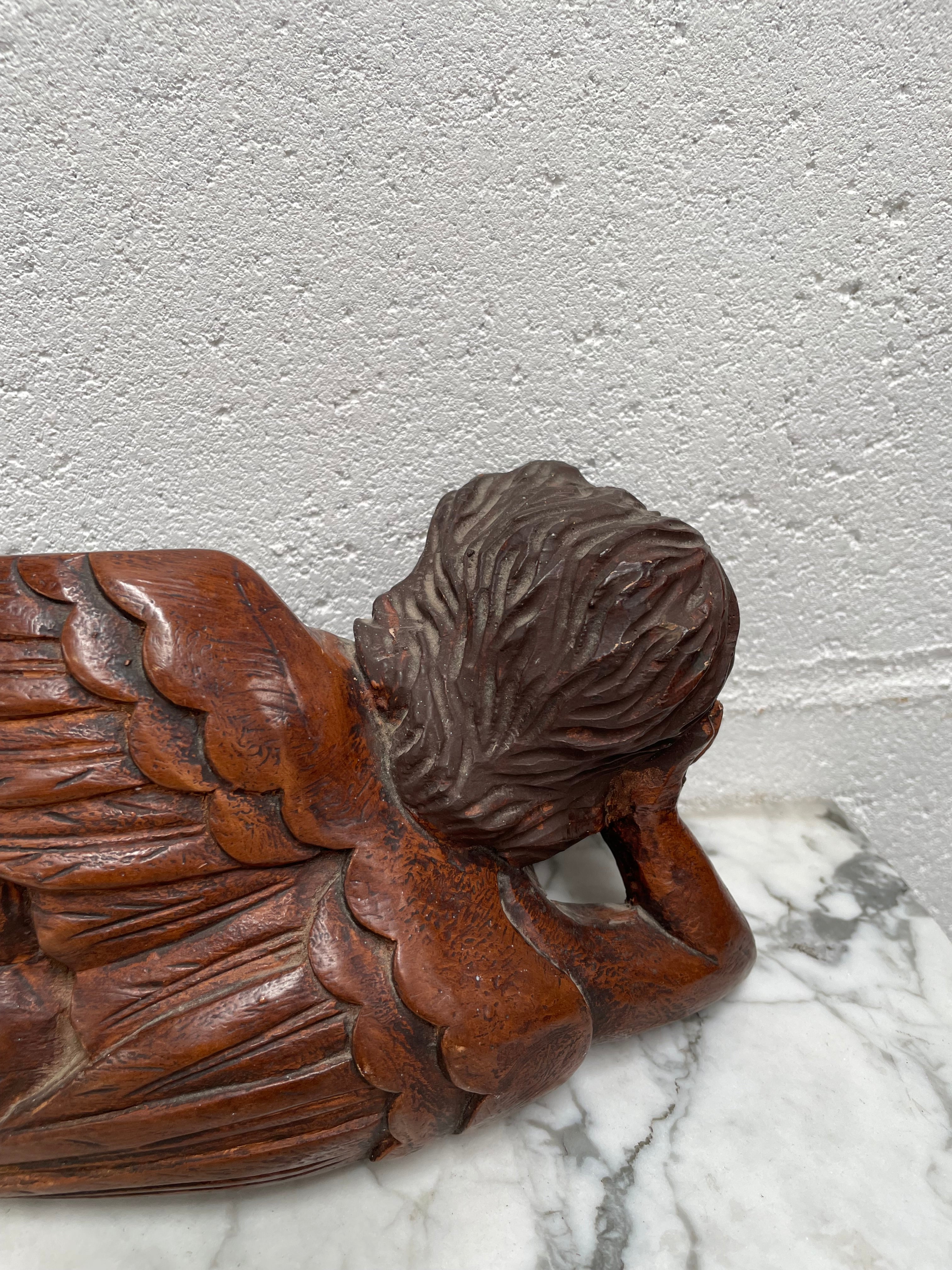 Vintage Hand Painted and Carved Angel | Antique & Vintage | Moonee Ponds Antiques | Australia Wide Delivery