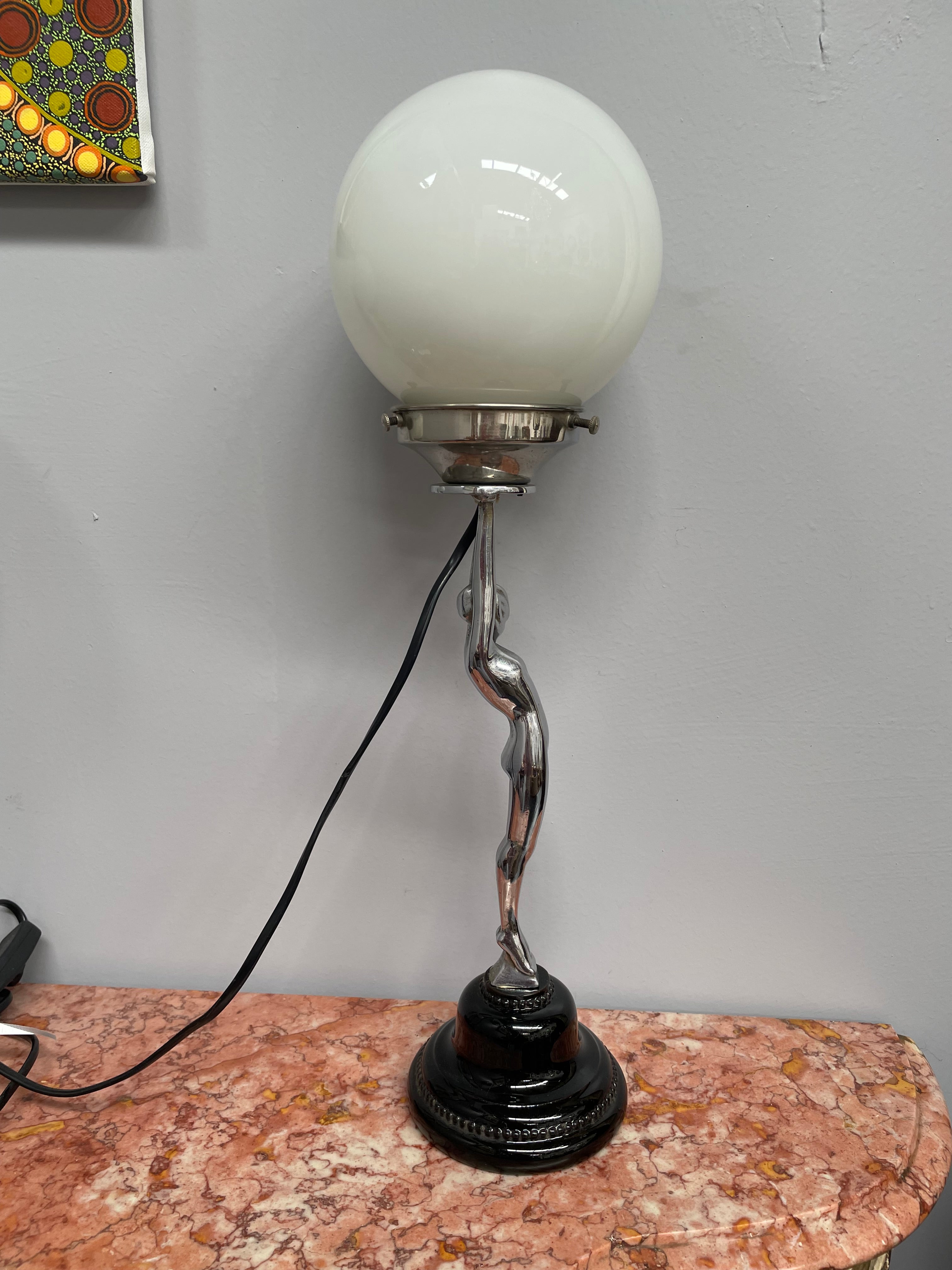 Art Deco "Diana" Chromed Lamp