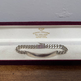 Vintage Sterling Silver Identity Bracelet