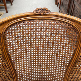 Pair of French Walnut Double Caned Back Chairs