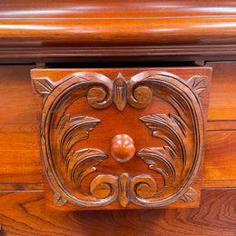 Victorian Cedar chest of drawers with decorative <span data-mce-fragment="1">twist columns and </span>carvings. It consists of eight drawers so plenty of storage. It has been sourced locally and is in good original detailed condition.