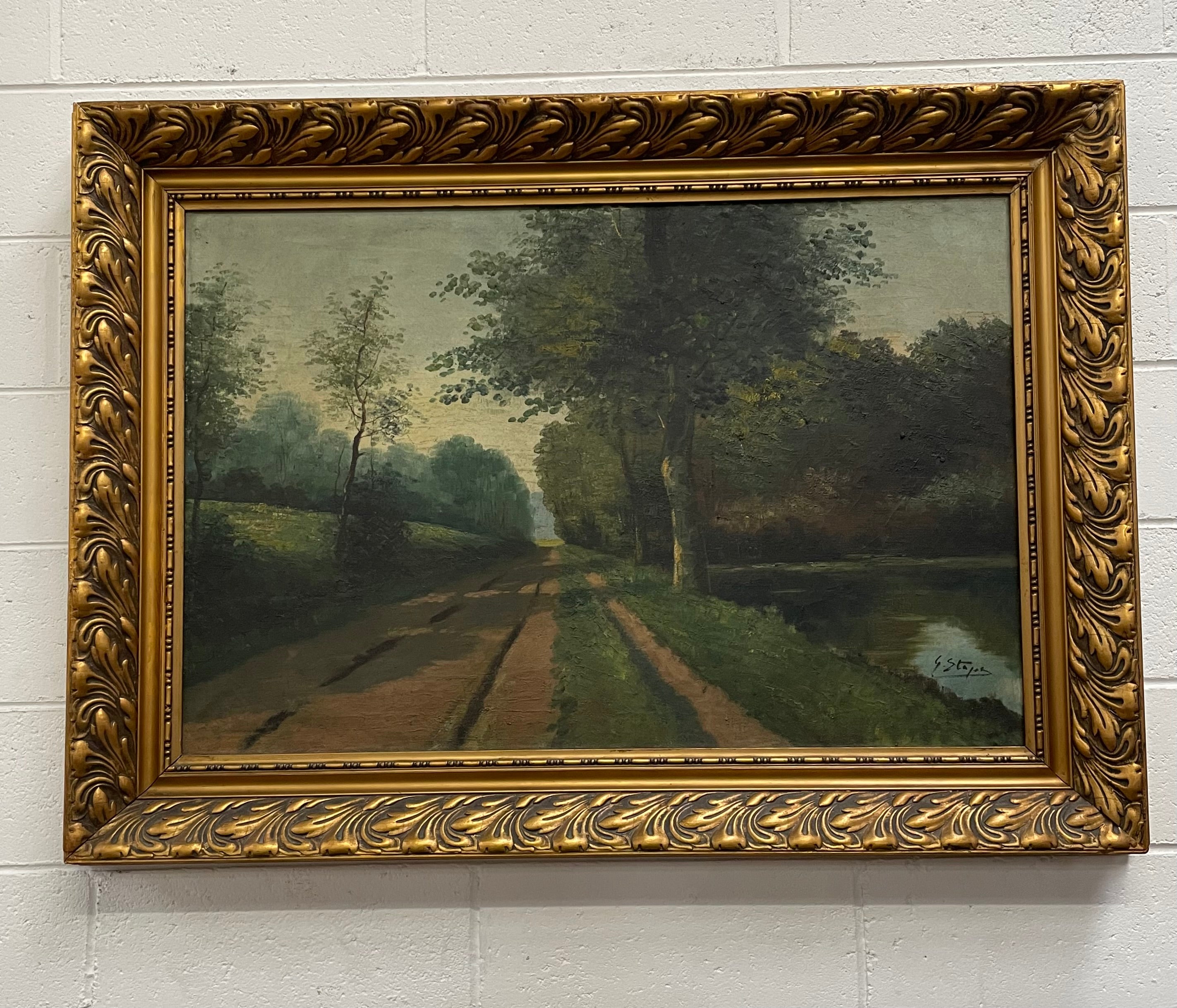 Beautiful Large French Oil Landscape Painting | Antique & Vintage | Moonee Ponds Antiques | Australia Wide Delivery