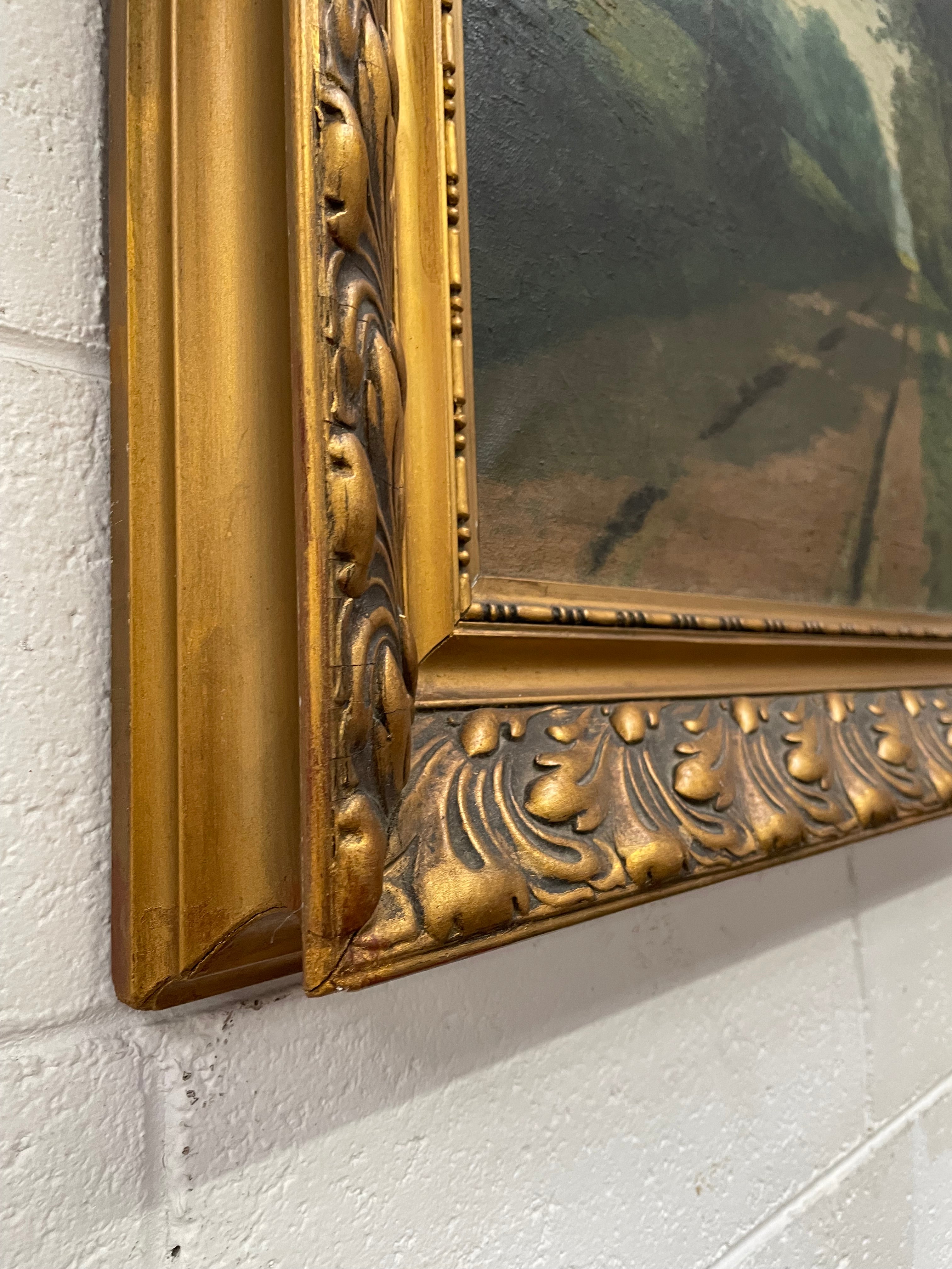 Beautiful Large French Oil Landscape Painting | Antique & Vintage | Moonee Ponds Antiques | Australia Wide Delivery