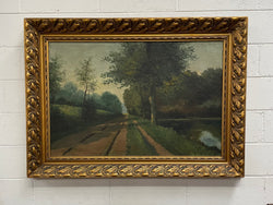 Beautiful Large French Oil Landscape Painting | Antique & Vintage | Moonee Ponds Antiques | Australia Wide Delivery
