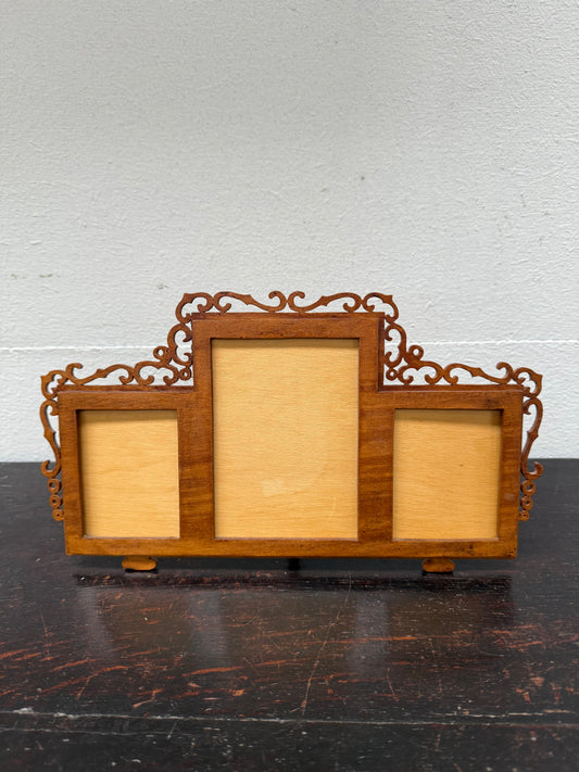 Vintage Fretwork Three Section Picture Frame