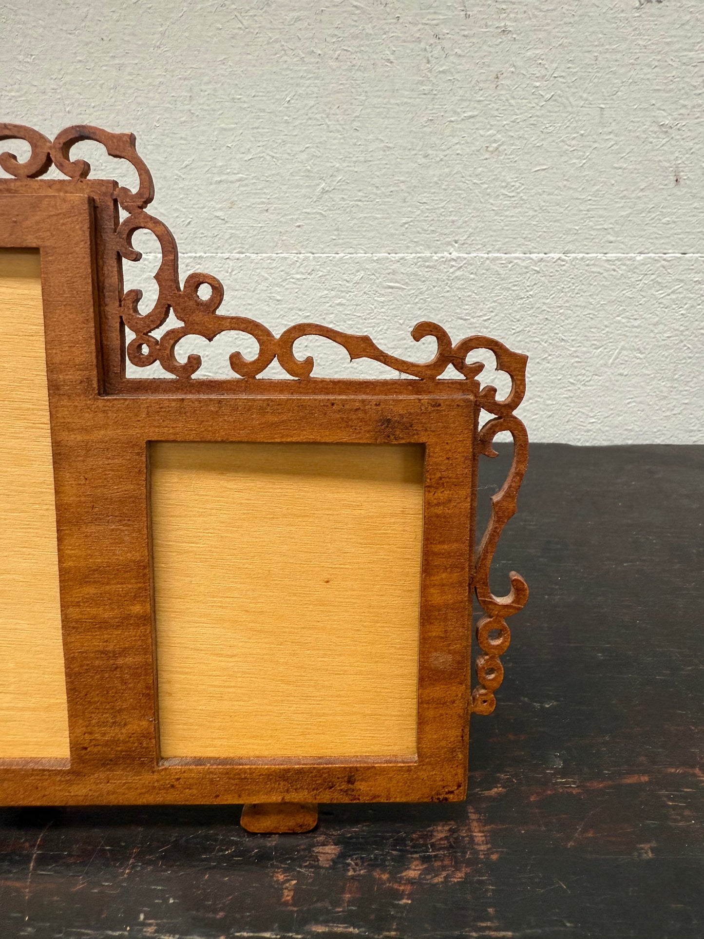 Vintage Fretwork Three Section Picture Frame
