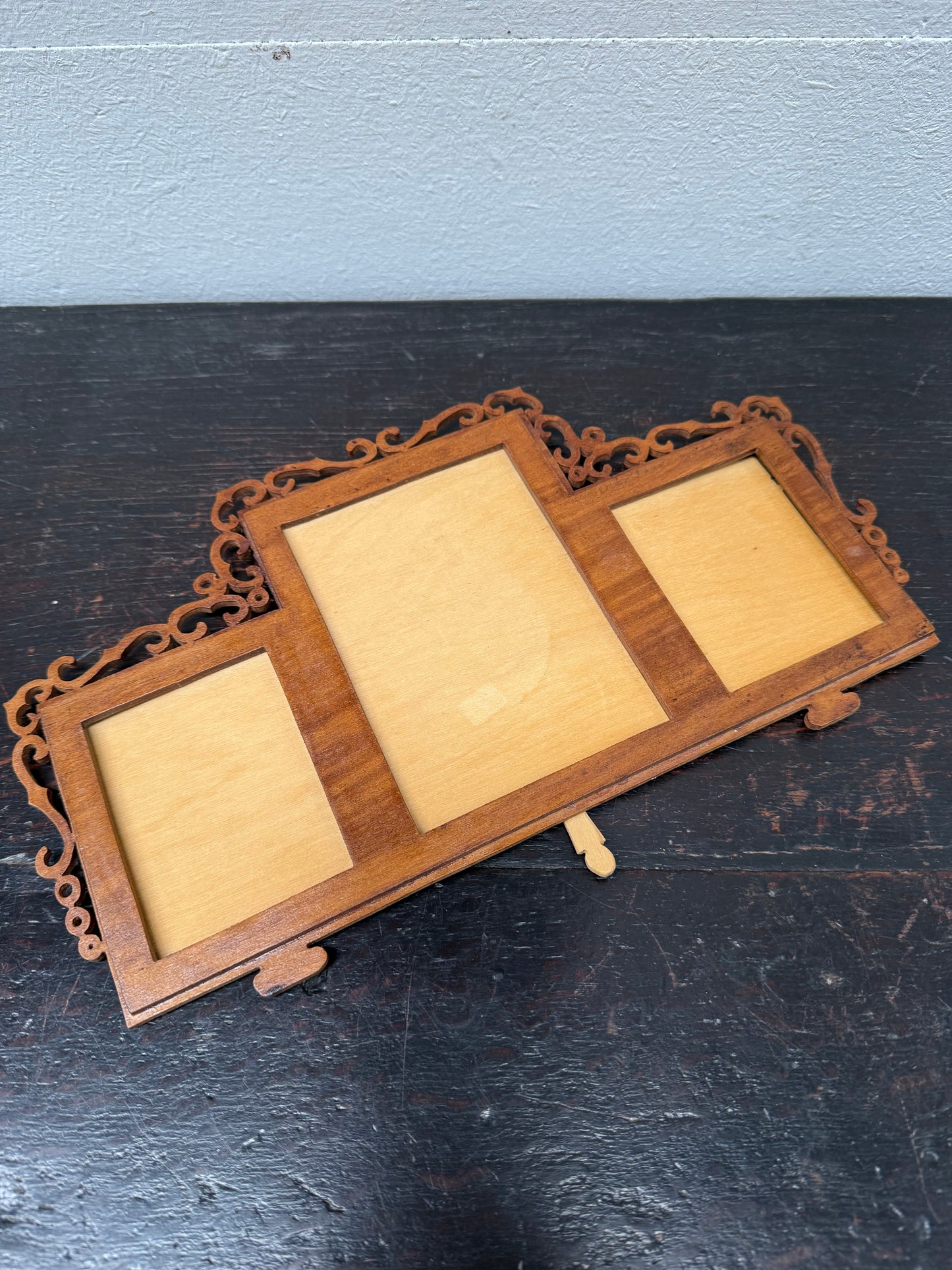 Vintage Fretwork Three Section Picture Frame