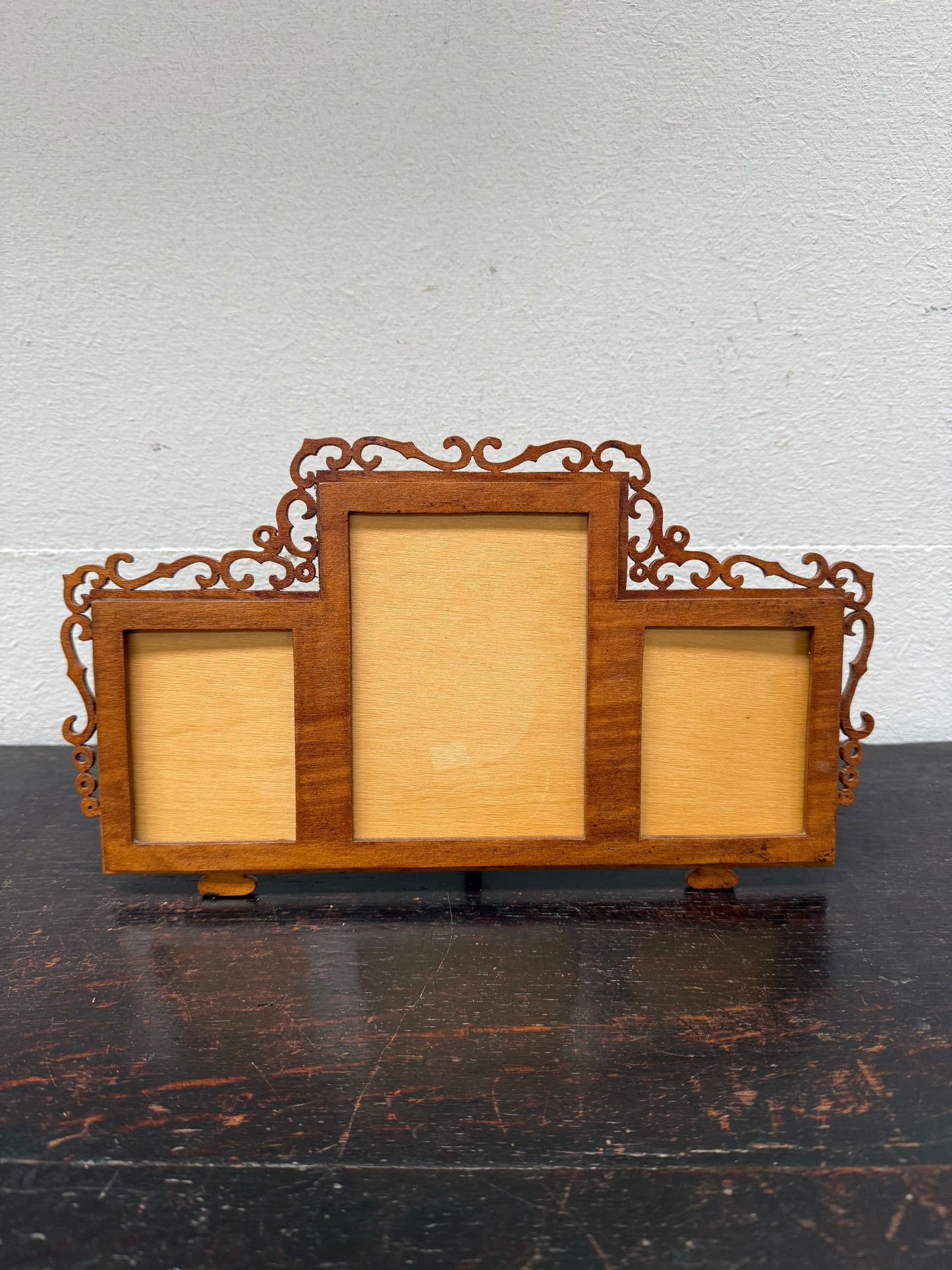 Vintage Fretwork Three Section Picture Frame
