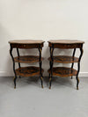 Pair of Late 19th Century Ebonised & Marquetry Three Tier Etageres | Antique & Vintage | Moonee Ponds Antiques | Australia Wide Delivery