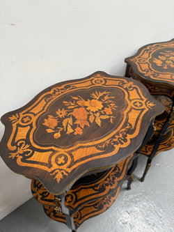 Pair of Late 19th Century Ebonised & Marquetry Three Tier Etageres | Antique & Vintage | Moonee Ponds Antiques | Australia Wide Delivery