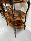 Pair of Late 19th Century Ebonised & Marquetry Three Tier Etageres | Antique & Vintage | Moonee Ponds Antiques | Australia Wide Delivery