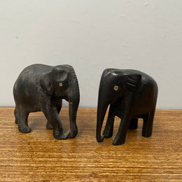 Pair of Ebony Elephants