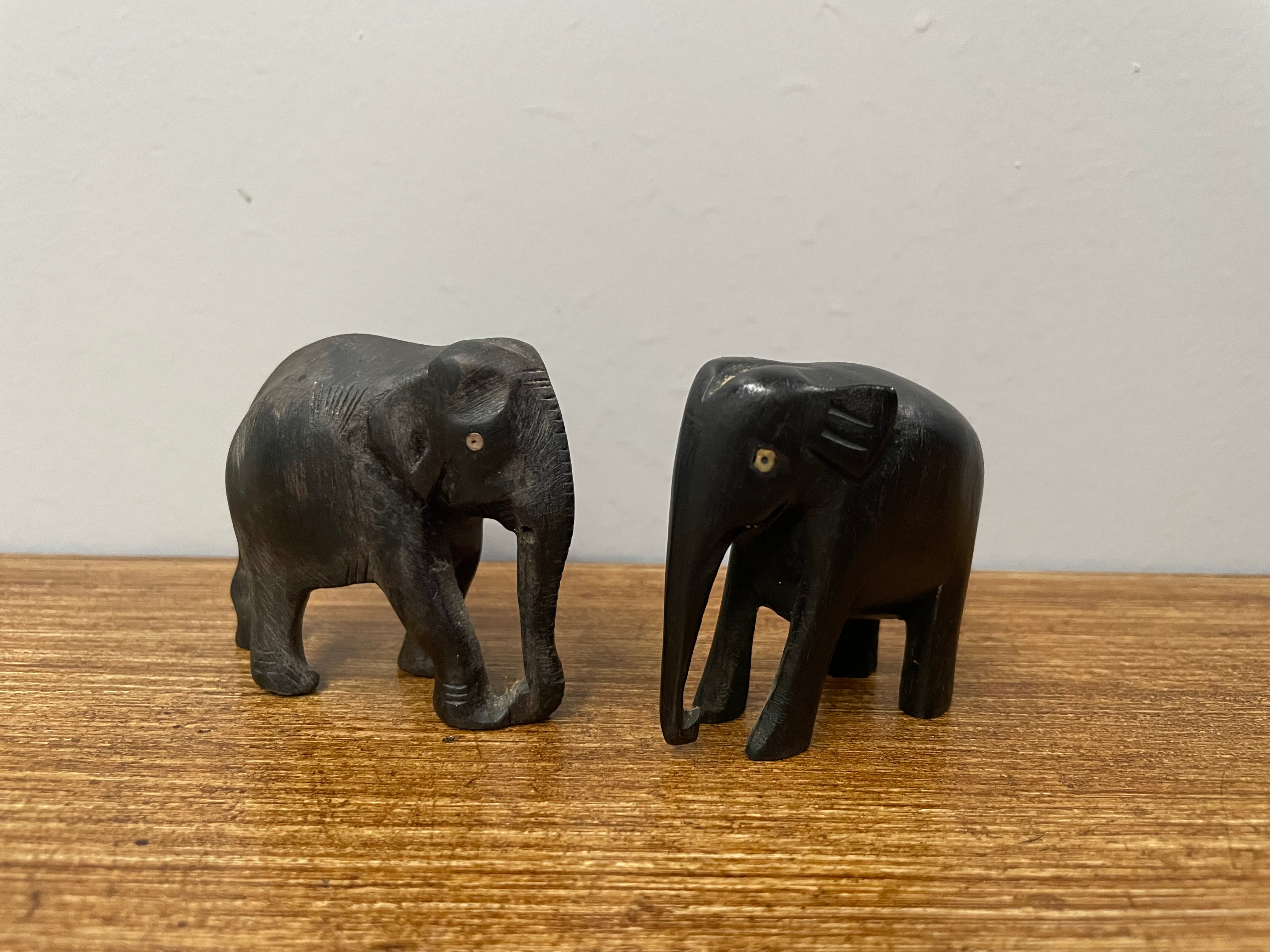 Pair of Ebony Elephants | Antique & Vintage | Moonee Ponds Antiques | Australia Wide Delivery