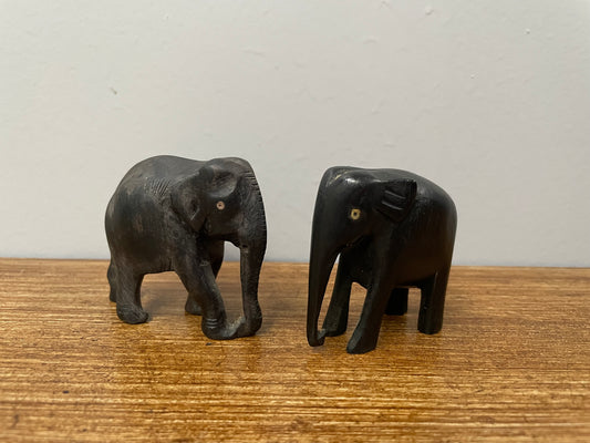 Pair of Ebony Elephants