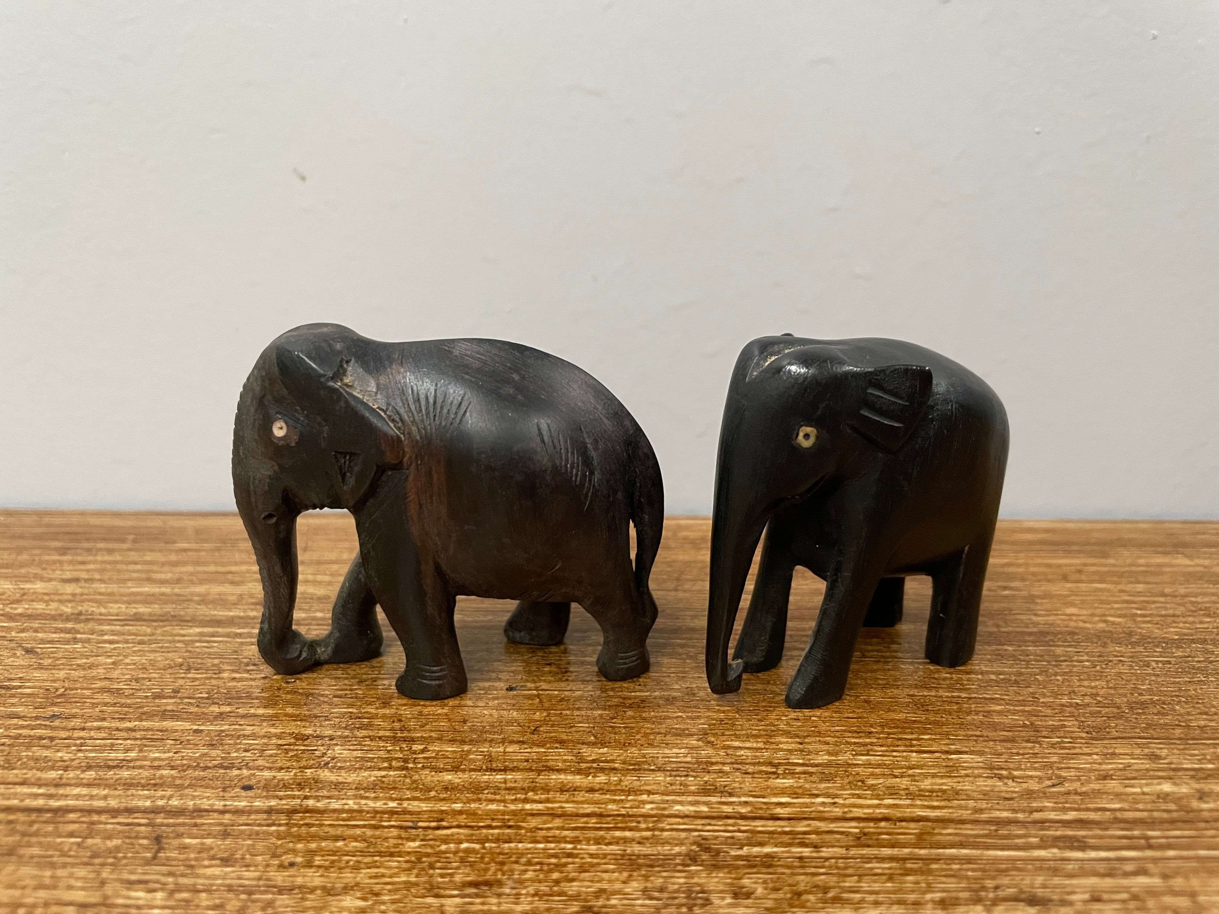 Pair of Ebony Elephants | Antique & Vintage | Moonee Ponds Antiques | Australia Wide Delivery