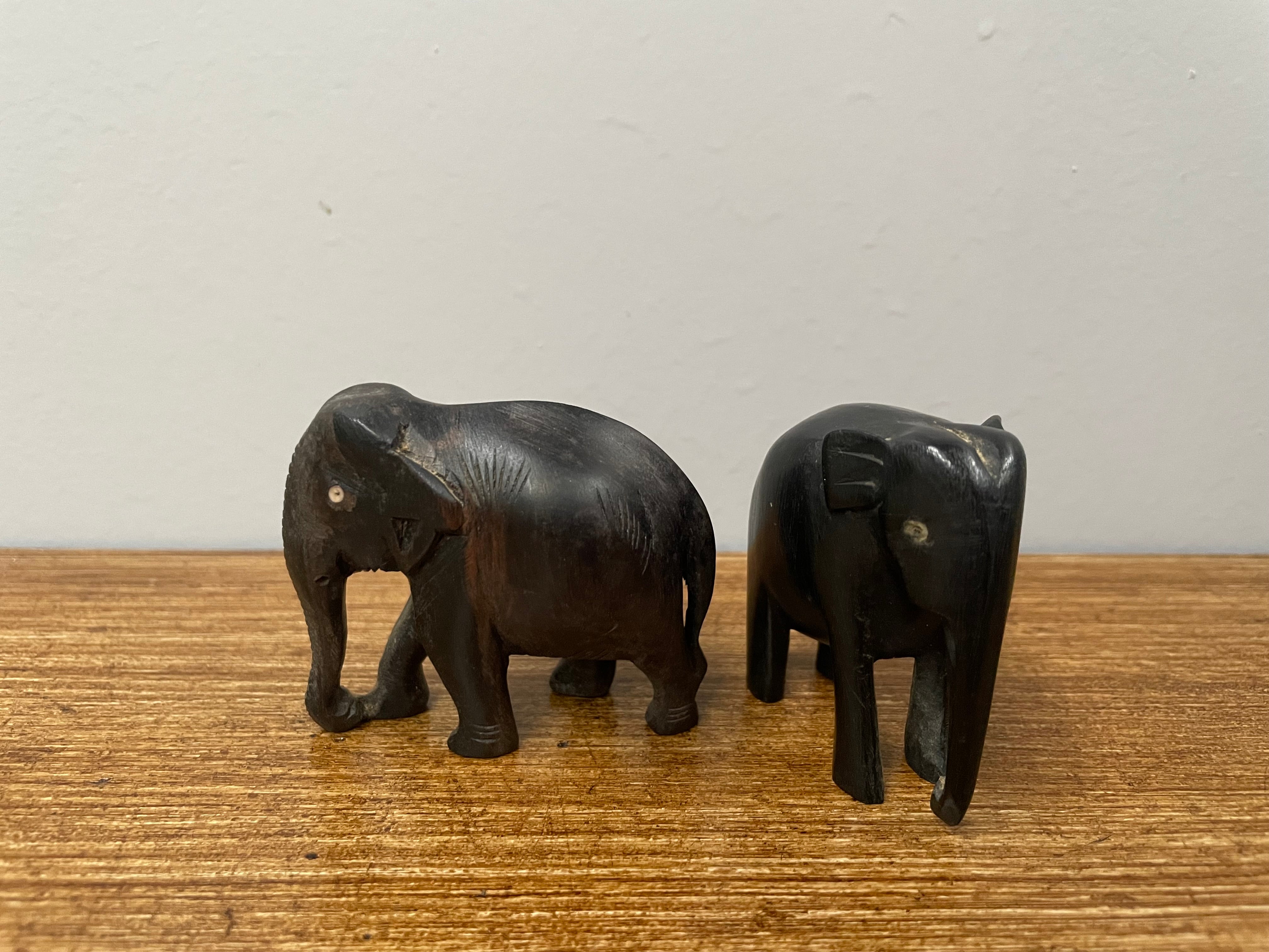 Pair of Ebony Elephants | Antique & Vintage | Moonee Ponds Antiques | Australia Wide Delivery