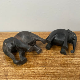 Pair of Ebony Elephants