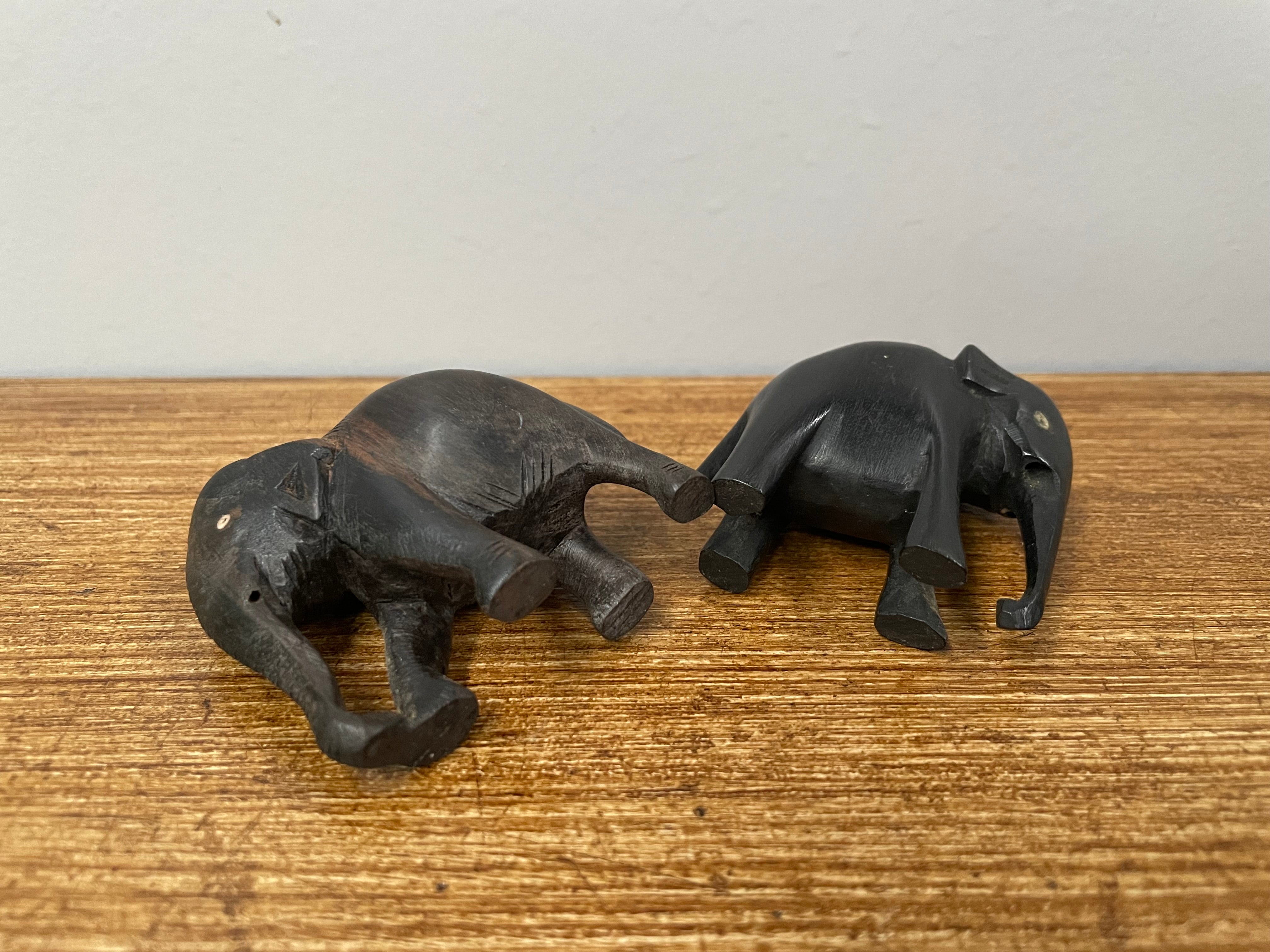 Pair of Ebony Elephants | Antique & Vintage | Moonee Ponds Antiques | Australia Wide Delivery