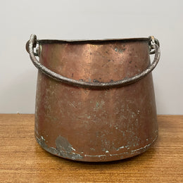 Antique Copper Bucket with Handle