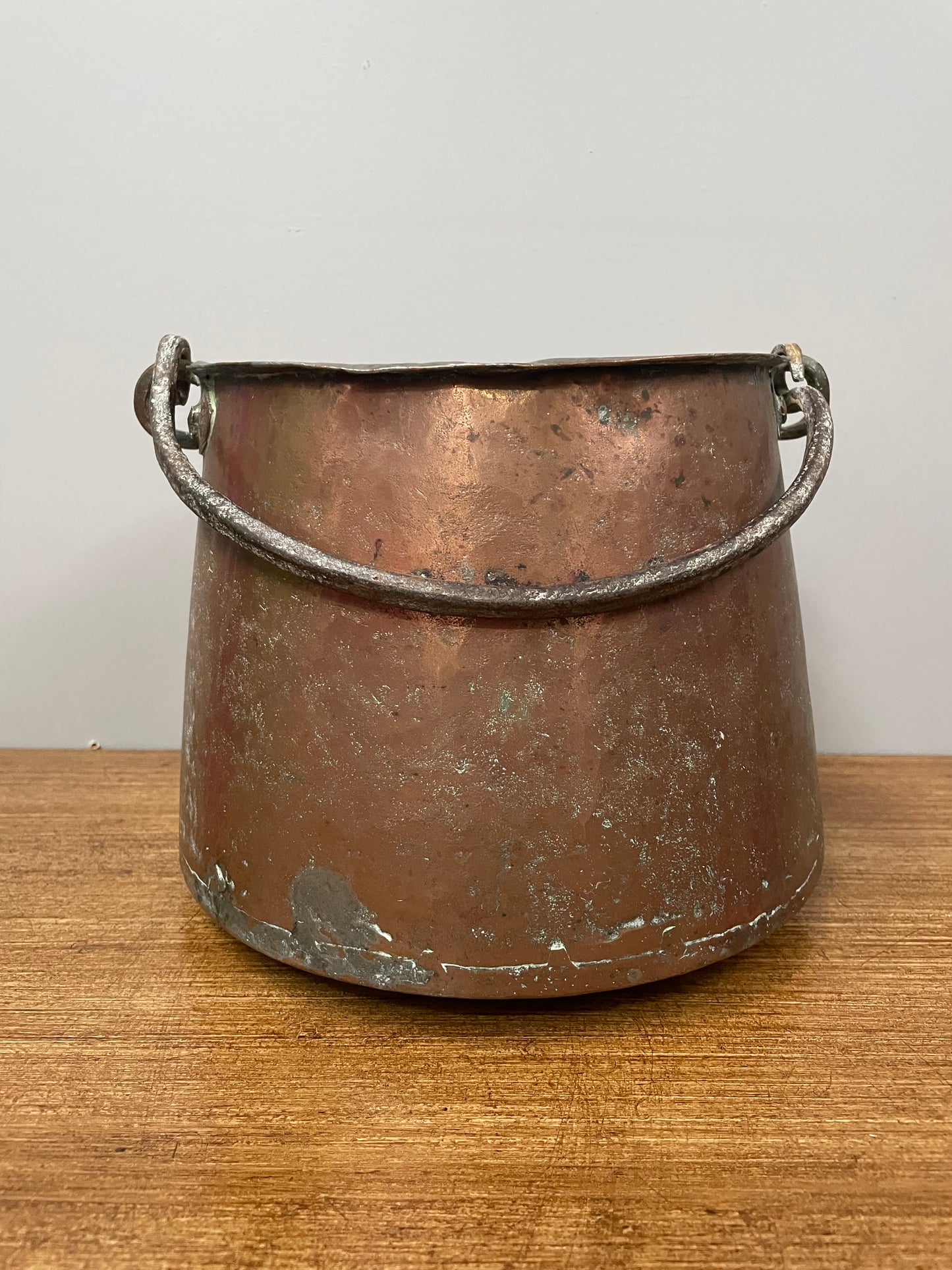 Antique Copper Bucket with Handle