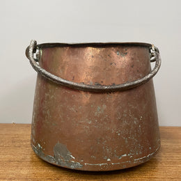 Antique Copper Bucket with Handle