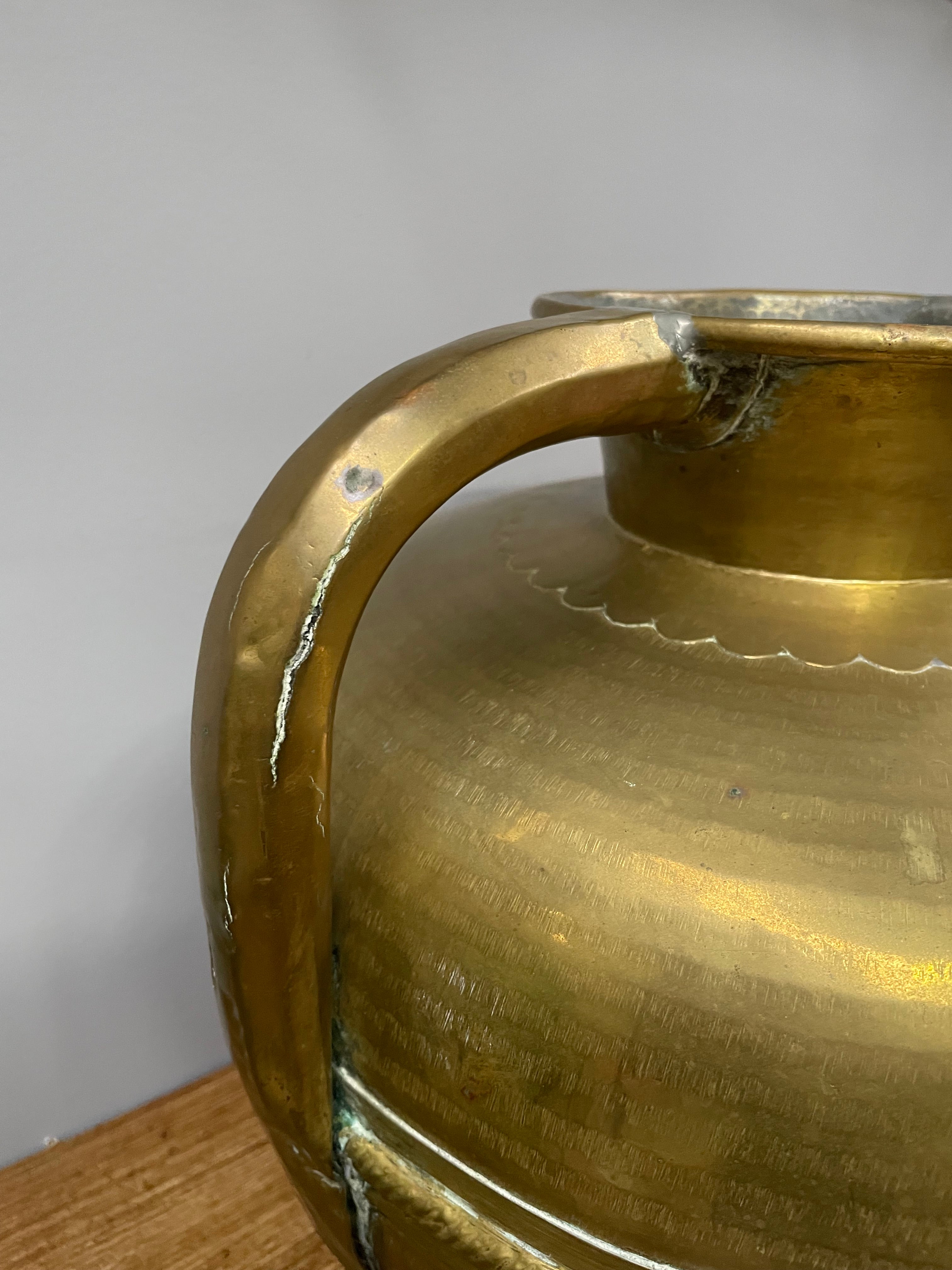 Antique French Arts & Crafts Style Brass Urn With Handles | Antique & Vintage | Moonee Ponds Antiques | Australia Wide Delivery