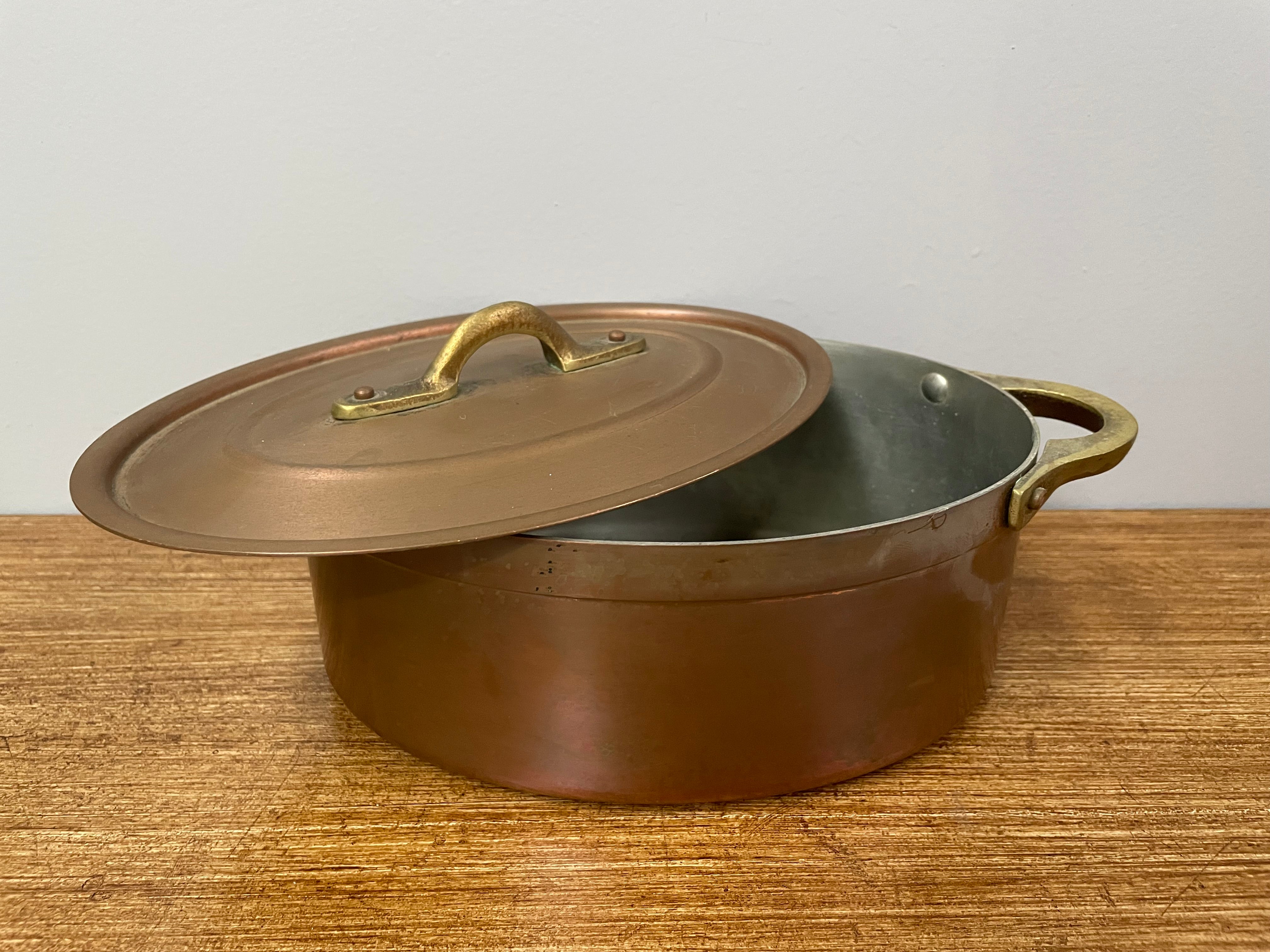 Antique Medium Brass Handled & Copper Tin Lined Pot | Antique & Vintage | Moonee Ponds Antiques | Australia Wide Delivery