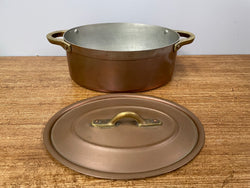 Antique Medium Brass Handled & Copper Tin Lined Pot | Antique & Vintage | Moonee Ponds Antiques | Australia Wide Delivery