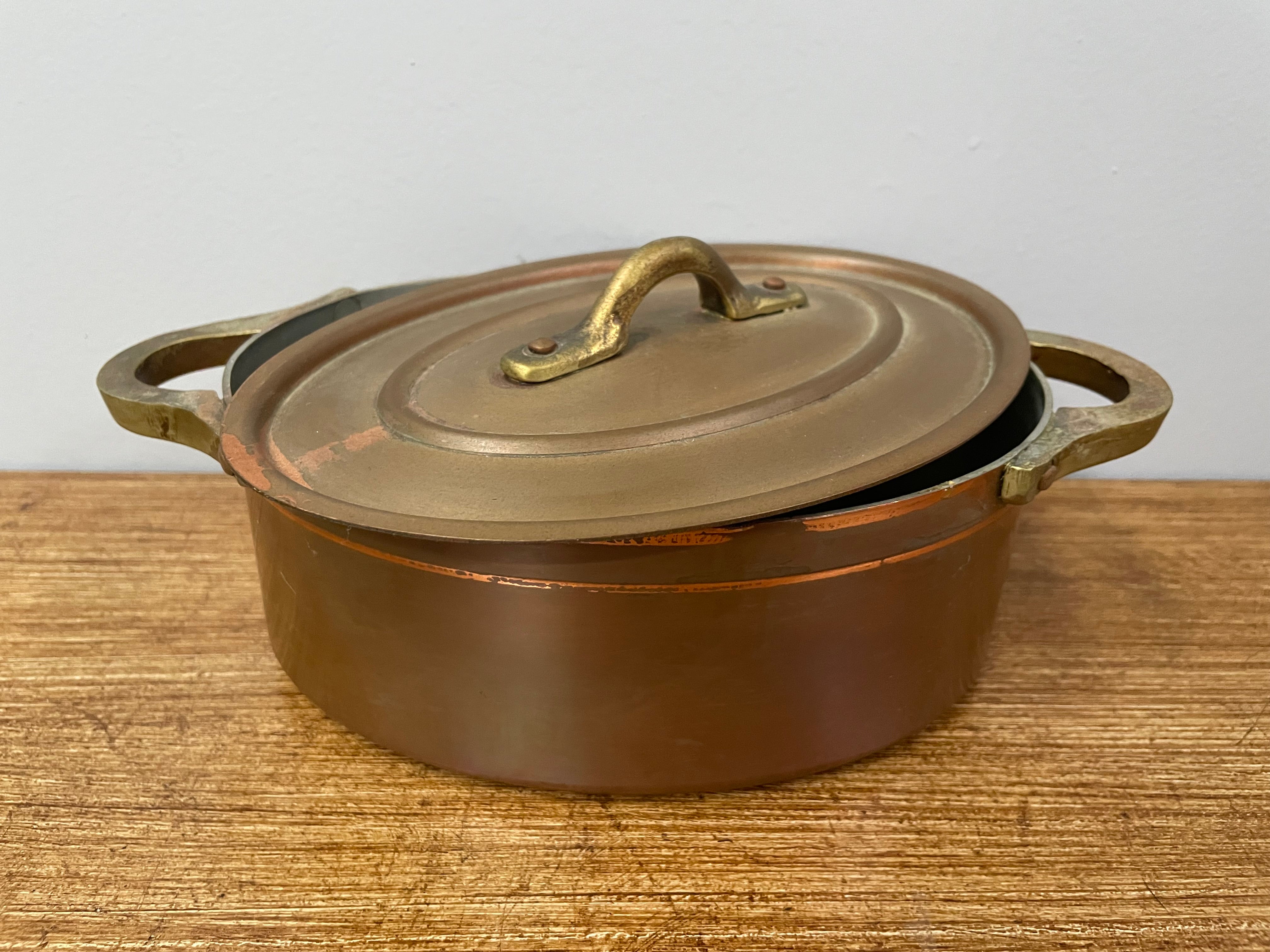 Antique Small Brass Handled & Copper Tin Lined Pot | Antique & Vintage | Moonee Ponds Antiques | Australia Wide Delivery