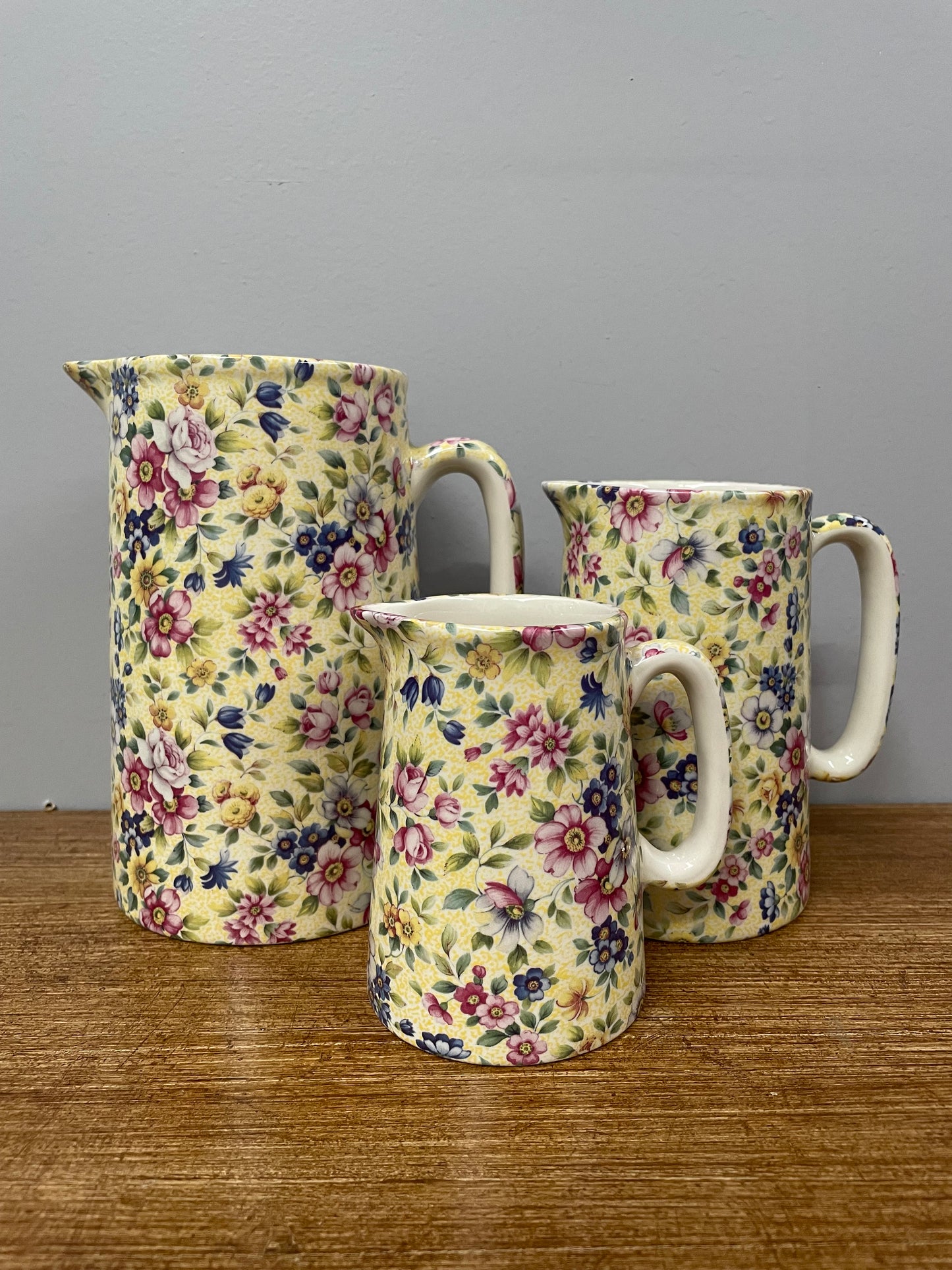 Set of Three Abbey Ceramics Staffordshire England Jugs