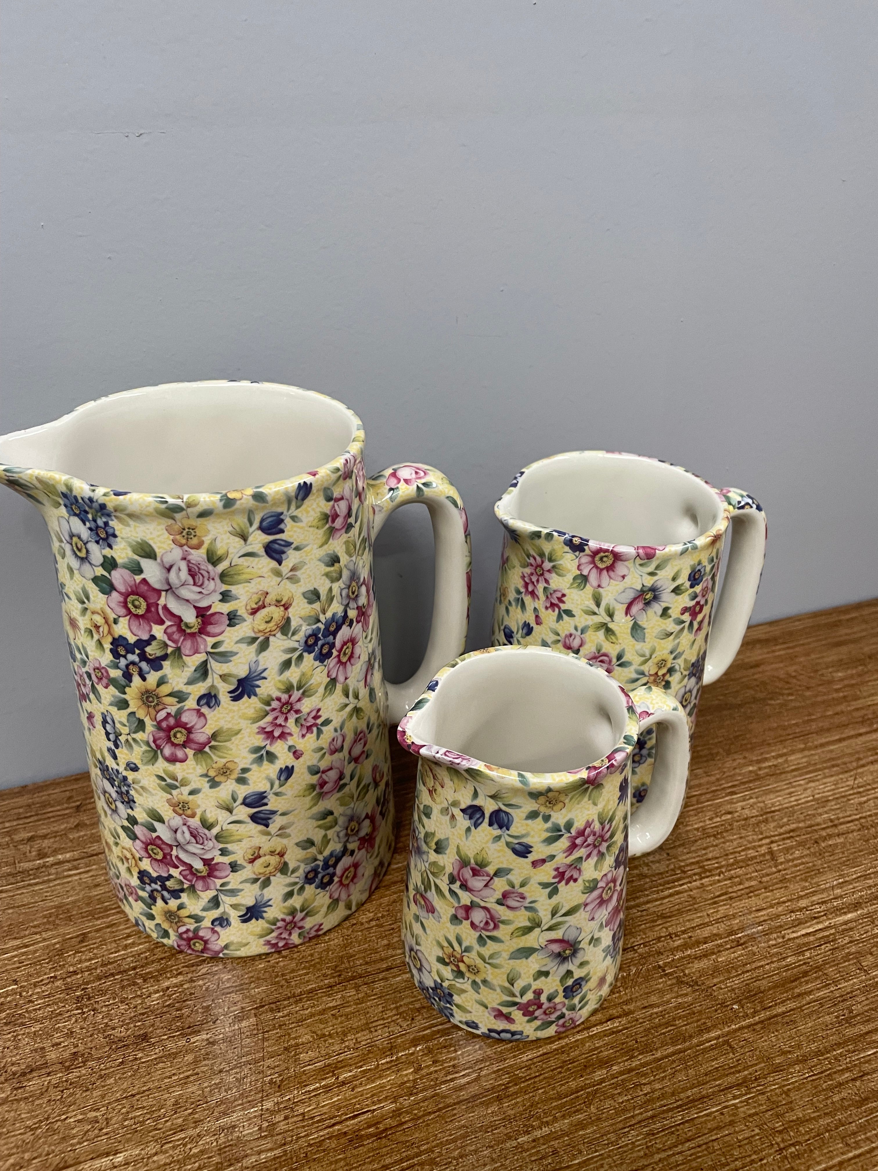 Set of Three Abbey Ceramics Staffordshire England Jugs | Antique & Vintage | Moonee Ponds Antiques | Australia Wide Delivery