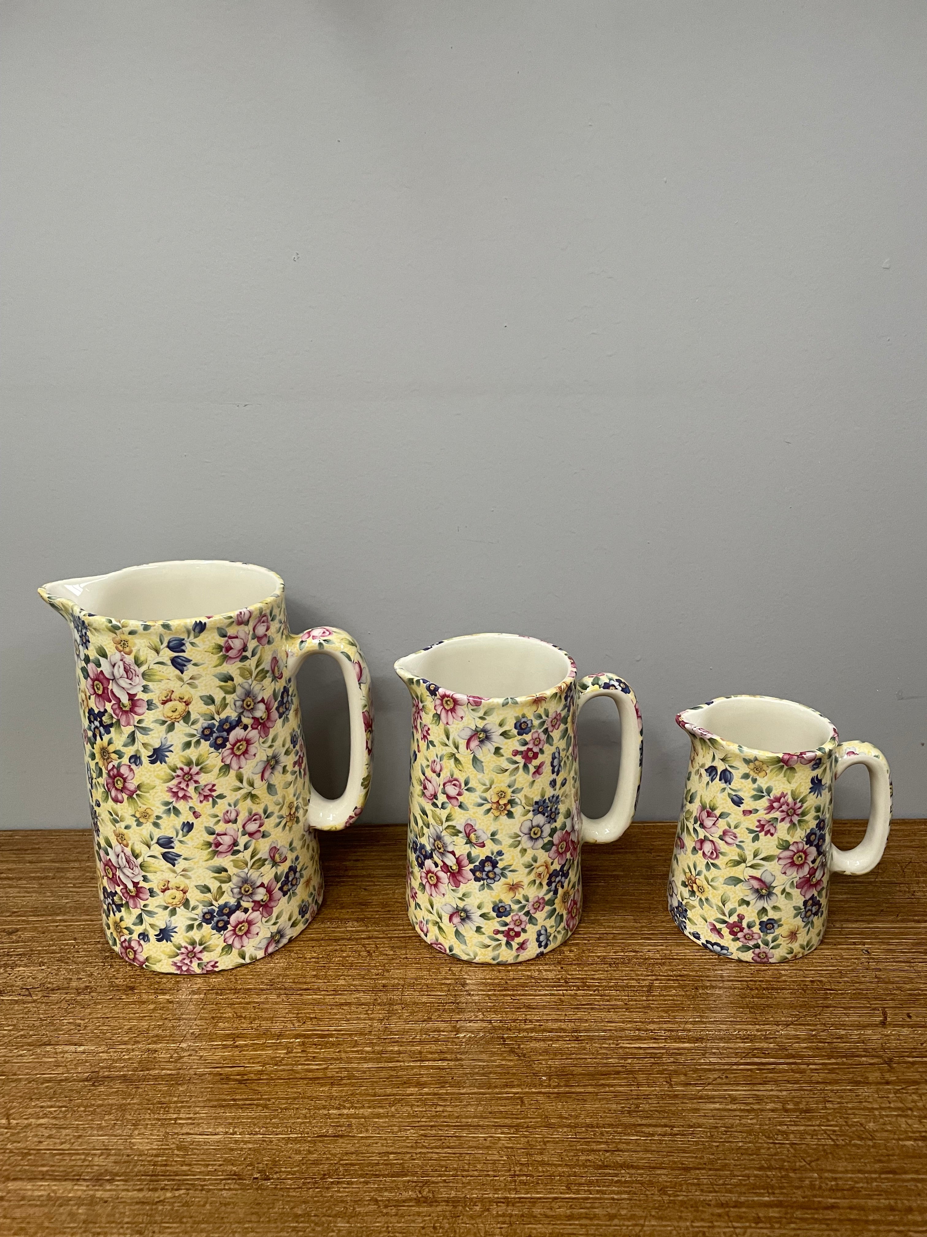 Set of Three Abbey Ceramics Staffordshire England Jugs | Antique & Vintage | Moonee Ponds Antiques | Australia Wide Delivery