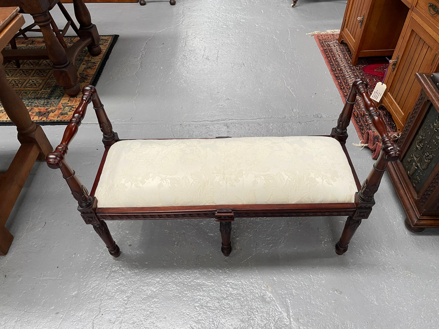 Louis XVI Style Upholstered Stool