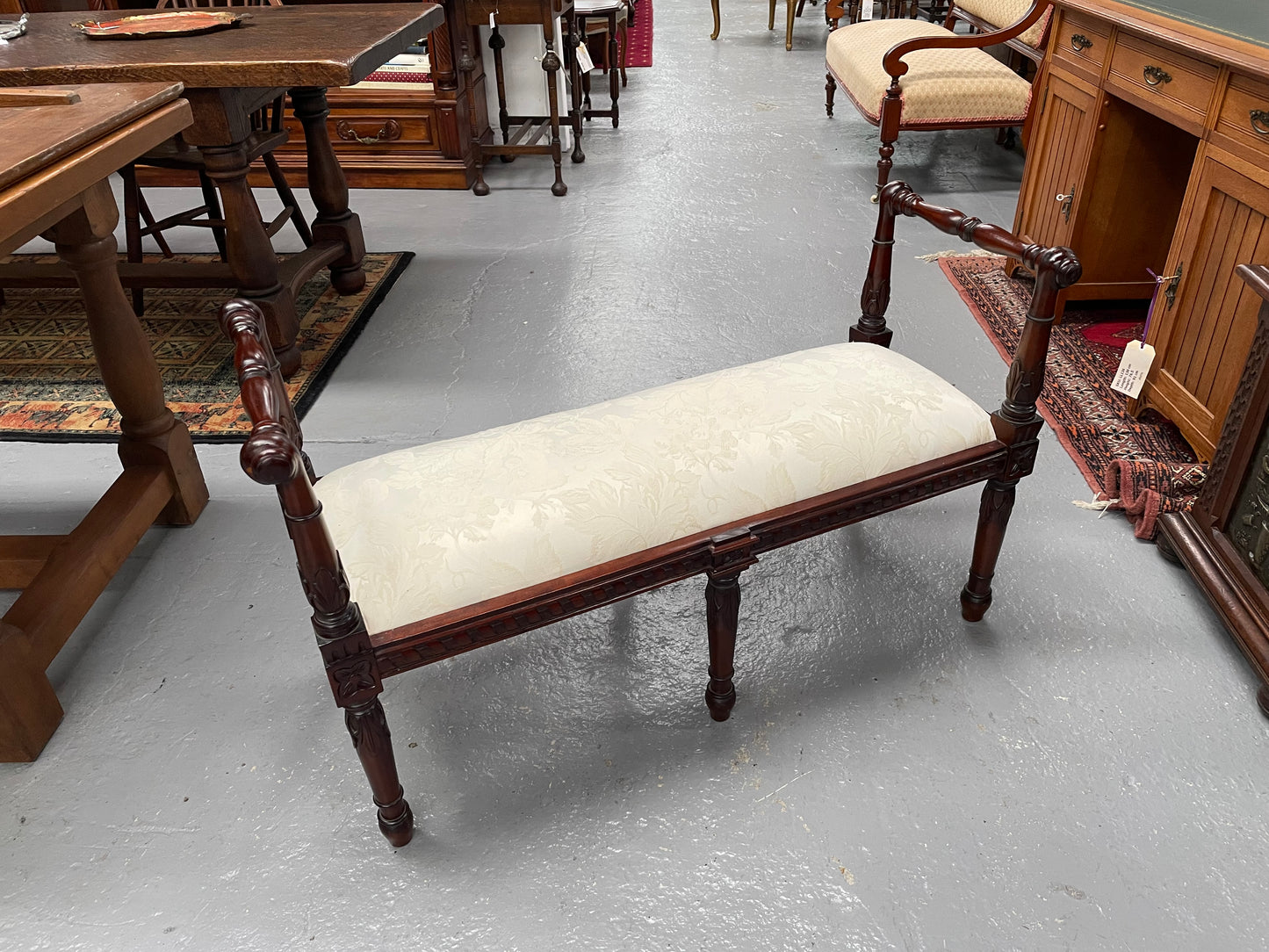 Louis XVI Style Upholstered Stool