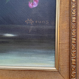 Very pretty oil on canvas painting of flowers in a vase in the most beautiful colours. Signed by the artist and framed in a ornate gilt frame. Ready to hang. Sourced directly from France and in good original condition. 