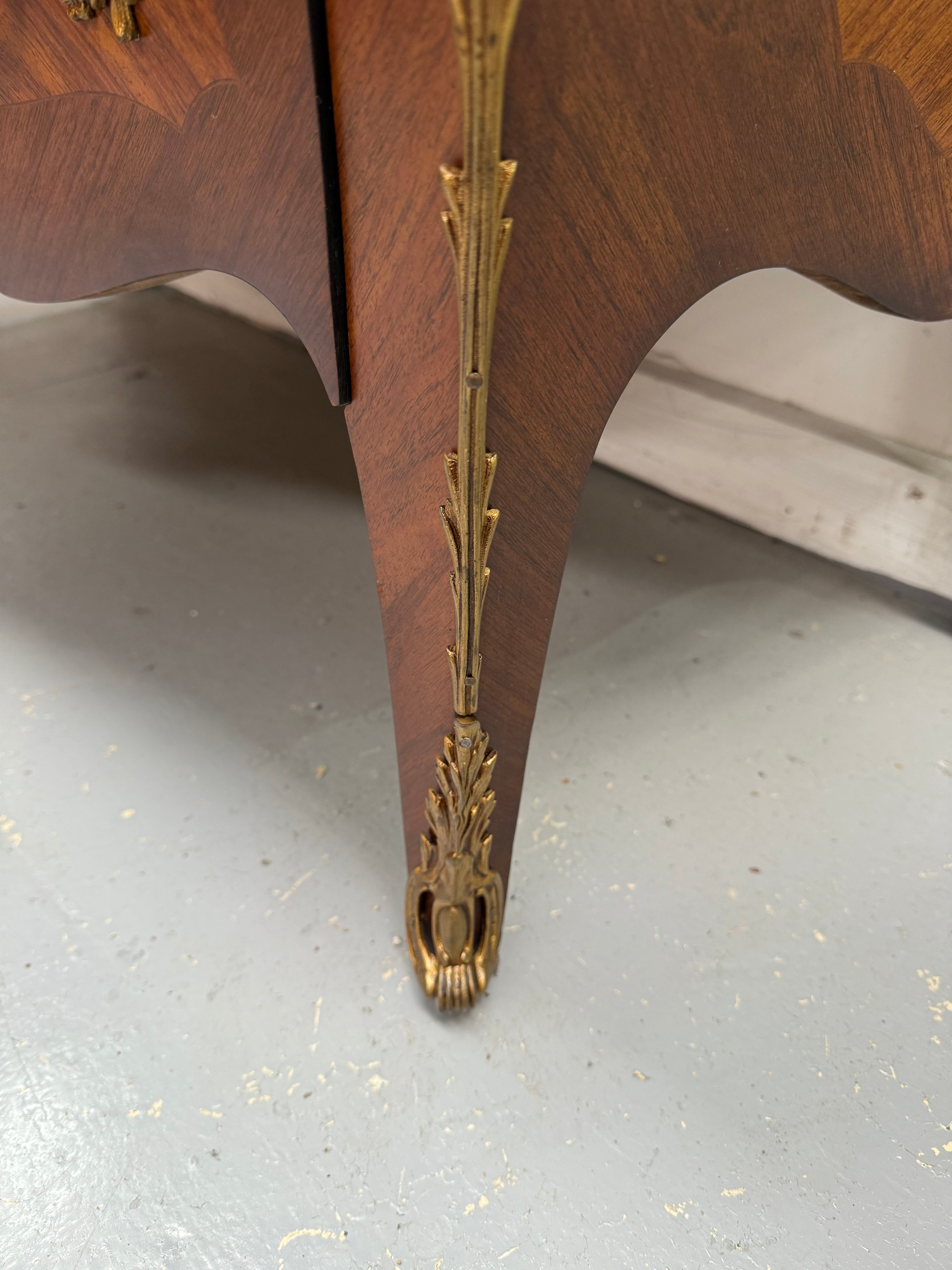French Mid 20th Century Three Drawer Marquetry Inlaid Commode | Antique & Vintage | Moonee Ponds Antiques | Australia Wide Delivery