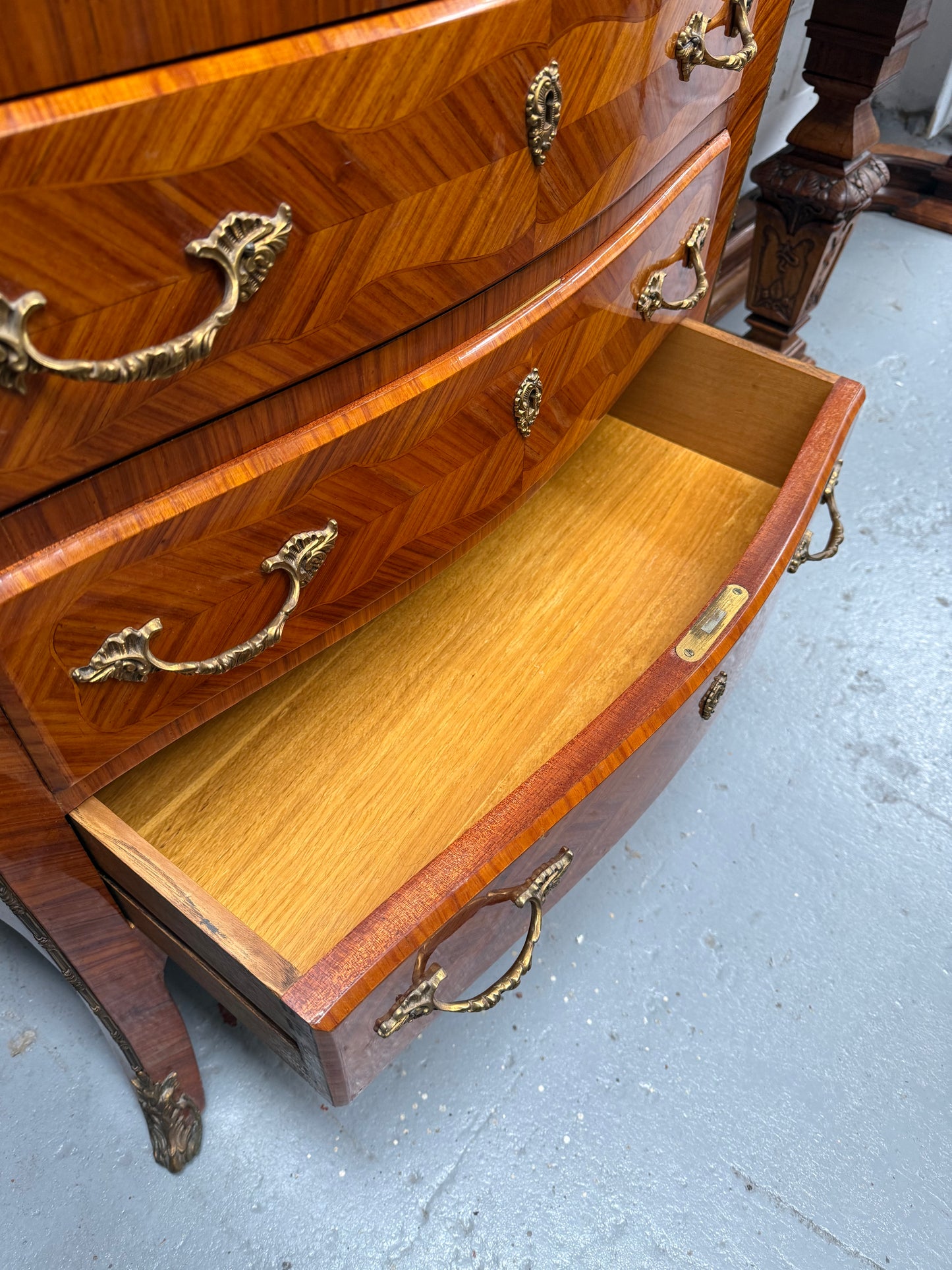 Louis XV Style Kingwood Secretaire a Abattant With Drop Front Writing Bureau