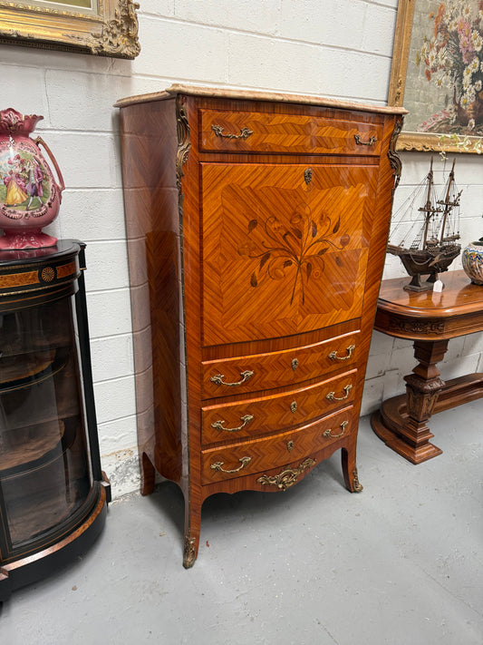 Louis XV Style Kingwood Secretaire a Abattant With Drop Front Writing Bureau
