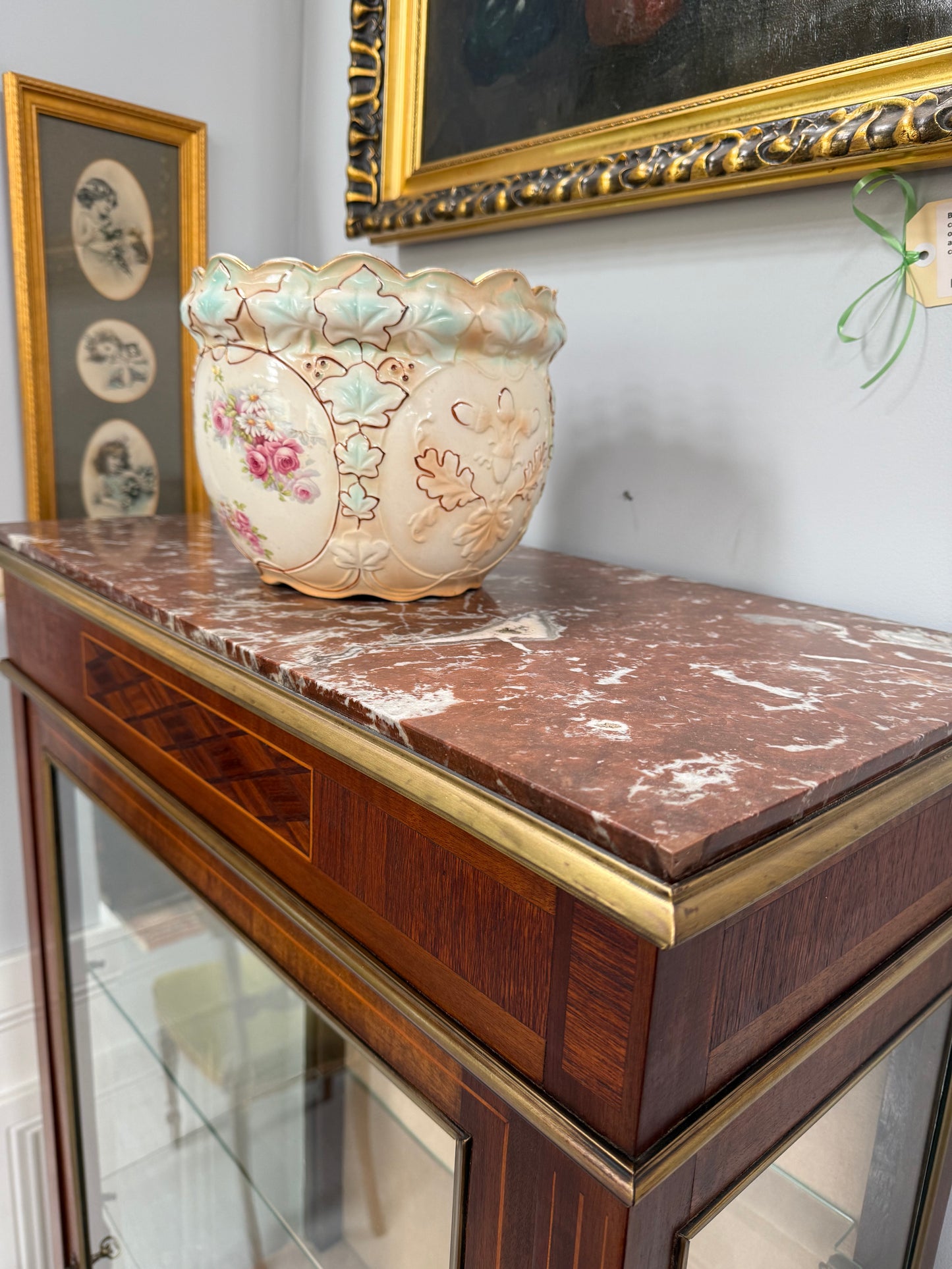 Very Attractive French Louis XVI Style Parquetry Inlay Vitrine