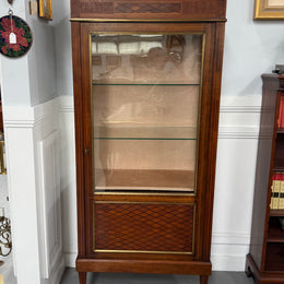 Very Attractive French Louis XVI Style Parquetry Inlay Vitrine