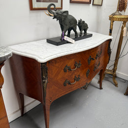 French Louis XV Style Parquetry Commode Style Side Cabinet